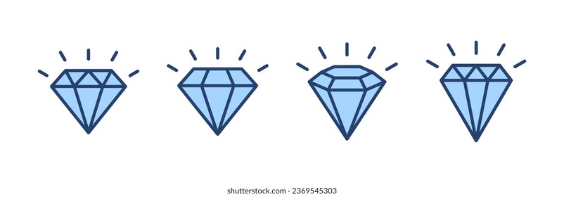 Diamond icon vector. diamond gems sign and symbol
