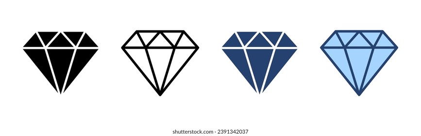 Diamond icon vector. diamond gems sign and symbol