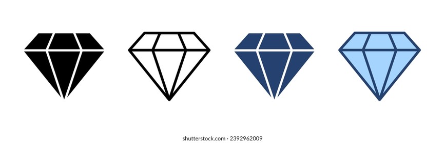 Vector de icono de diamante. signo y símbolo de las gemas de diamantes
