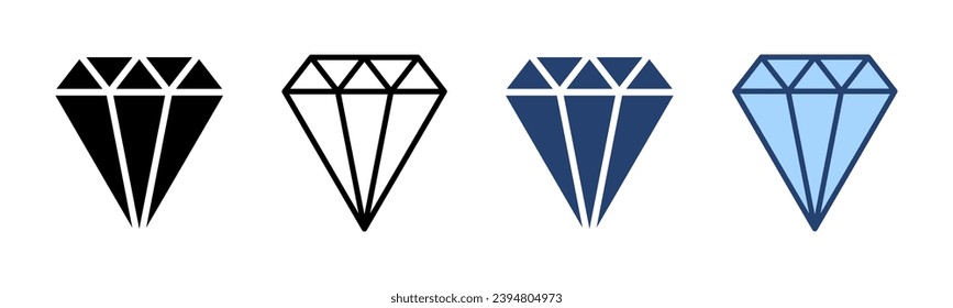 Vector de icono de diamante. signo y símbolo de las gemas de diamantes