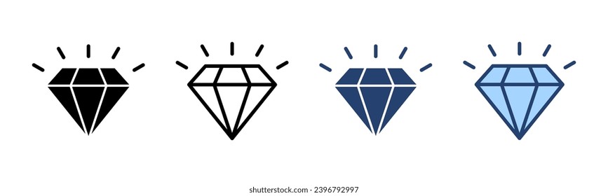 Diamant-Symbol-Vektorgrafik. Diamantschmuck-Zeichen und -Symbol
