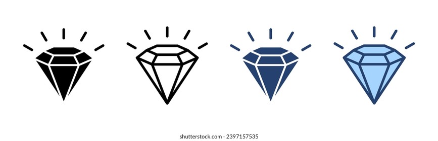 Diamond icon vector. diamond gems sign and symbol