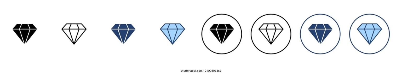 Vector de icono de diamante. signo y símbolo de las gemas de diamantes
