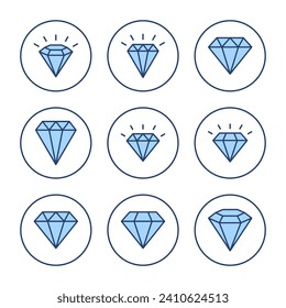 Vector de icono de diamante. signo y símbolo de las gemas de diamantes