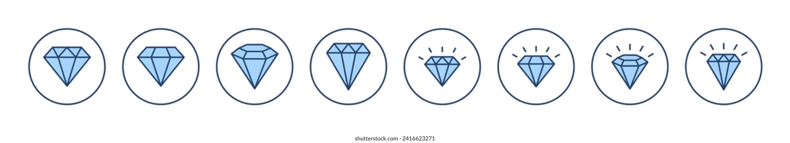Vector de icono de diamante. signo y símbolo de las gemas de diamantes