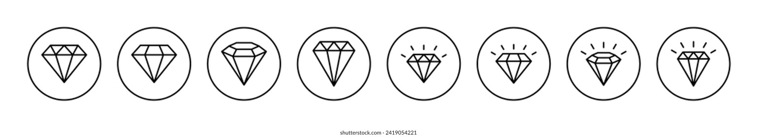 Diamant-Symbol-Vektorgrafik. Diamantschmuck-Zeichen und -Symbol