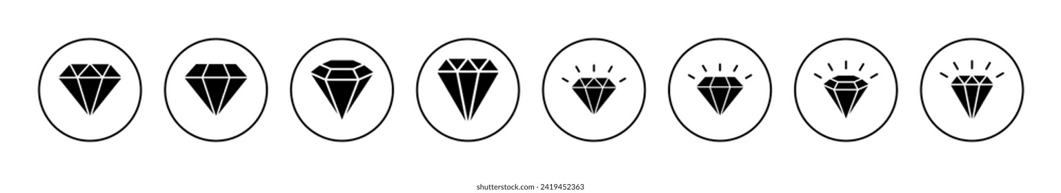 Diamond icon vector. diamond gems sign and symbol