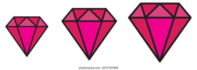 Diamond icon vector. diamond gems sign and symbol.