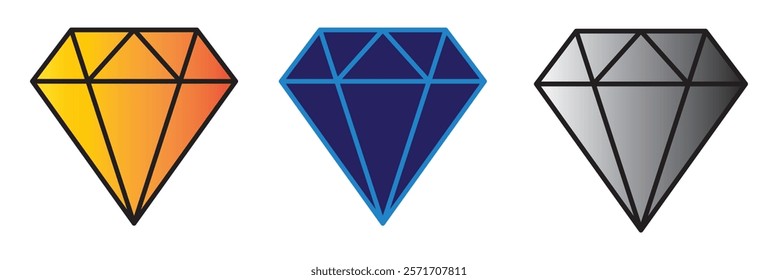 Diamond icon vector. diamond gems sign and symbol.