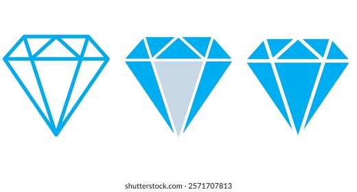 Diamond icon vector. diamond gems sign and symbol.