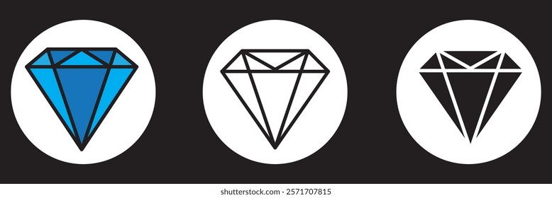 Diamond icon vector. diamond gems sign and symbol.