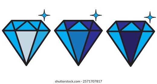 Diamond icon vector. diamond gems sign and symbol.