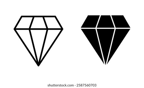 Diamond icon vector. diamond gems sign and symbol