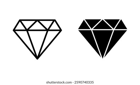 Diamond icon vector. diamond gems sign and symbol