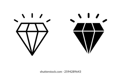Diamond icon vector. diamond gems sign and symbol