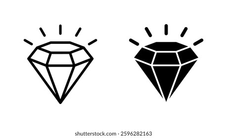 Diamond icon vector. diamond gems sign and symbol