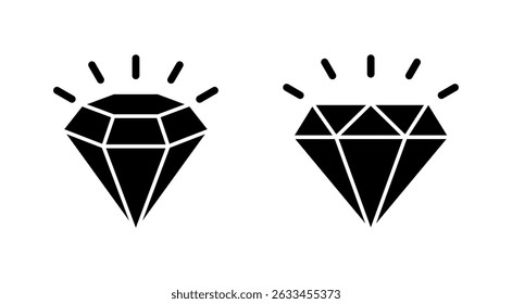 Diamond icon vector. diamond gems sign and symbol