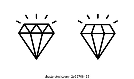 Diamond icon vector. diamond gems sign and symbol