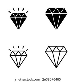 Diamond icon vector. diamond gems sign and symbol