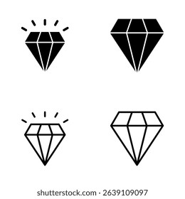 Diamond icon vector. diamond gems sign and symbol