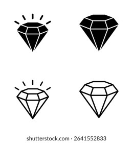 Diamond icon vector. diamond gems sign and symbol