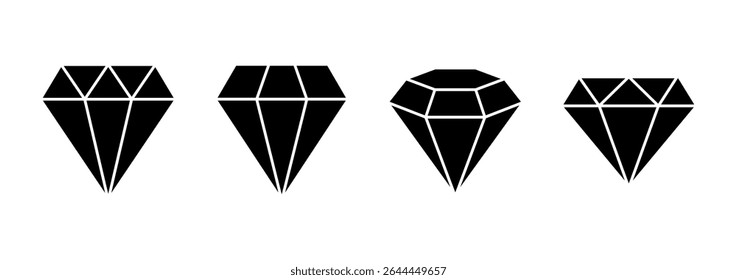 Diamond icon vector. diamond gems sign and symbol