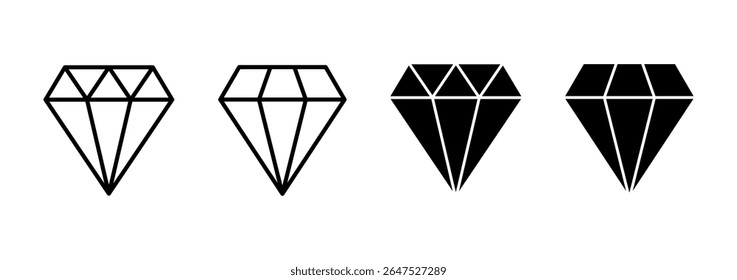 Diamond icon vector. diamond gems sign and symbol