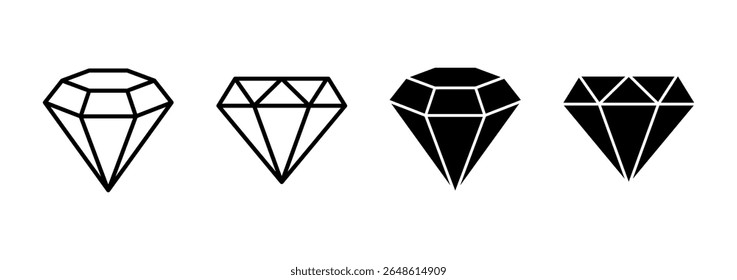 Diamond icon vector. diamond gems sign and symbol