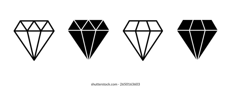 Vector de icono de diamante. signo y símbolo de gemas de diamante