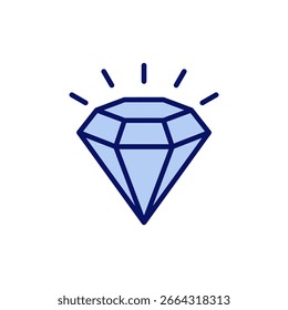 Vector de icono de diamante. signo y símbolo de gemas de diamante