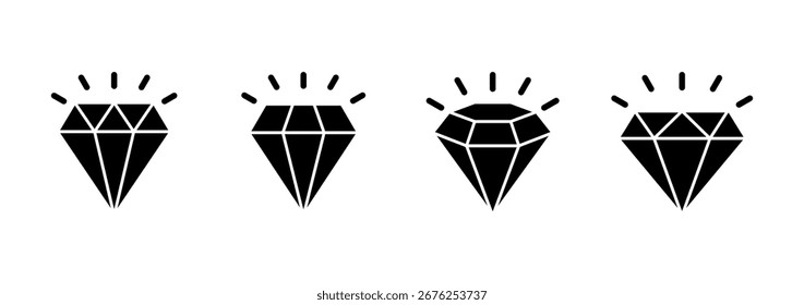 Diamant-Icon-Vektor. Diamant Edelsteine Zeichen und Symbol