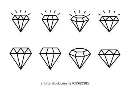 ícone de diamante vetor. diamante gemas sinal e símbolo