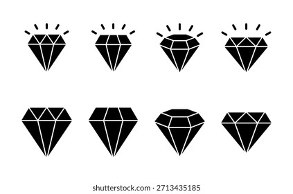 Vector de icono de diamante. signo y símbolo de gemas de diamante