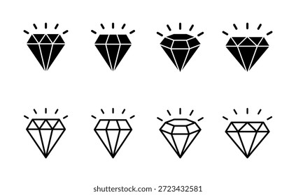 ícone de diamante vetor. diamante gemas sinal e símbolo