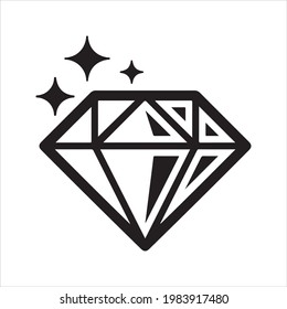Diamond icon, vector and glyph