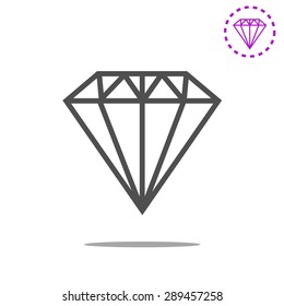 Diamond icon, vector illustration.