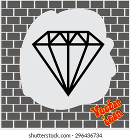Diamond icon, vector illustration.