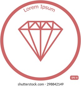 Diamond icon, vector illustration.