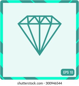 Diamond icon, vector illustration.