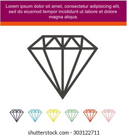 Diamond icon, vector illustration.
