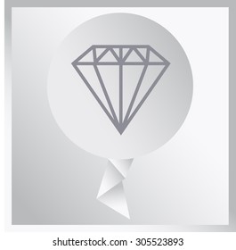 Diamond icon, vector illustration.