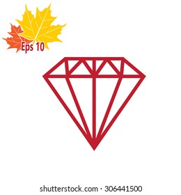 Diamond icon, vector illustration.