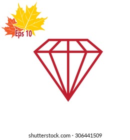 Diamond icon, vector illustration.