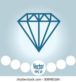 Diamond icon, vector illustration.