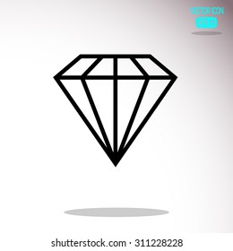 Diamond icon, vector illustration.
