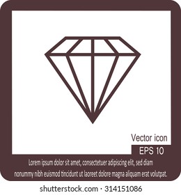 Diamond icon, vector illustration.