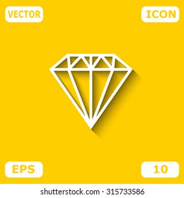 Diamond icon, vector illustration.