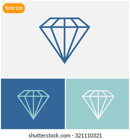Diamond icon, vector illustration.
