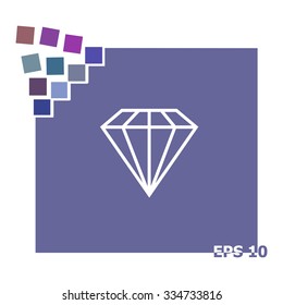 Diamond icon, vector illustration.