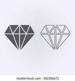 Diamond icon . Vector illustration